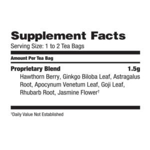 Supplement facts, serving size, and ingredients.
